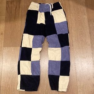 Urban Outfitters Blue Patchwork Corduroy Pants